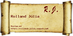Rolland Júlia névjegykártya