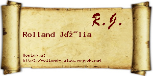 Rolland Júlia névjegykártya